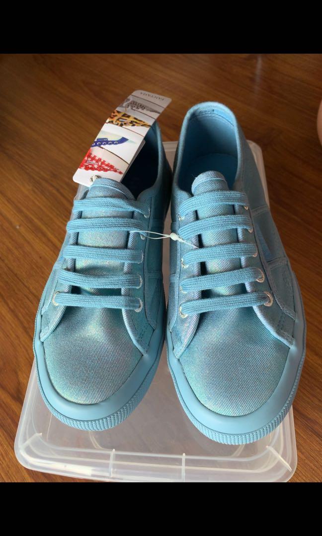 Superga - Fantasia (Blue) (Category: Sneakers) located in Caloocan City. Submitted by usforless (Listing ID 1048706507, Image 3). Description: Brand new and Original Shoe Name: Superga Fantasia Mode Code: S00C510 Size: EU 38 (Men’s - 6; Women’s - 7.5) Color: Blue Iridescent Upper/ Lining material: Canvas Outsole material: Rubber Reason for swelling: Bought the wrong size Purchased: 2019/ Superga Singapore .