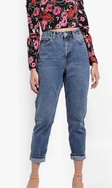 topshop mid blue mom jeans
