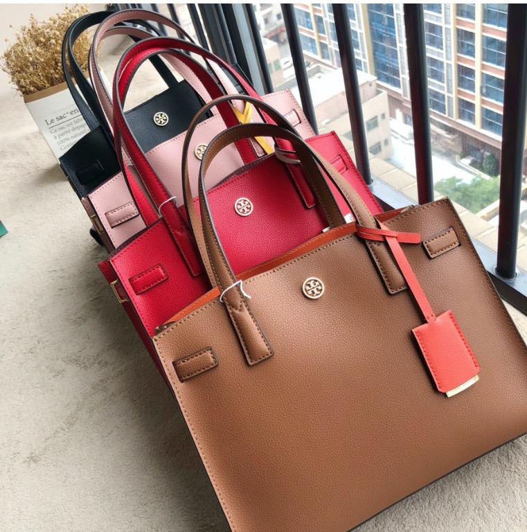 Tory Burch Walker Small Satchel in Brown