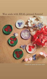 Wax seals with REAL pressed flowers
