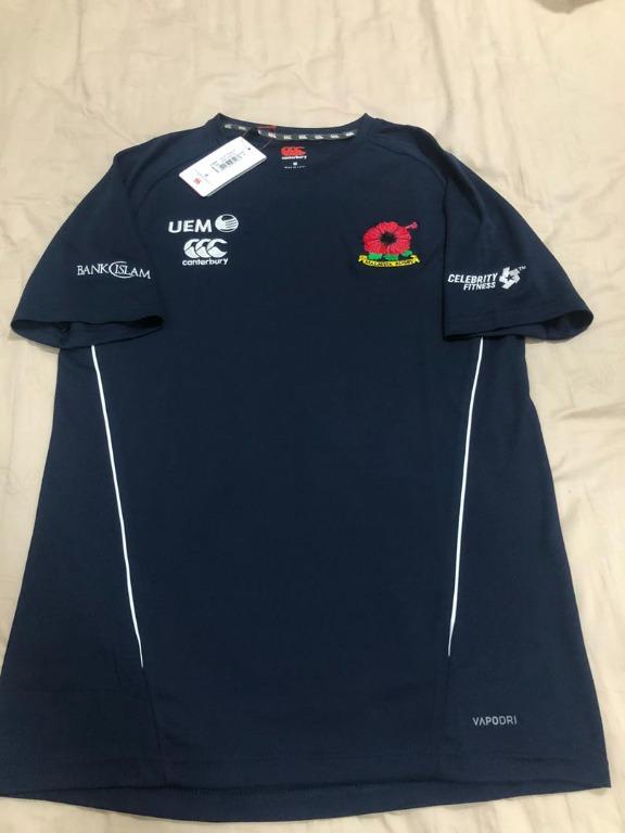 100 Original Canterbury Arc 2019 Malaysia Rugby Supporter Dry Tee Navy Blue Sports Athletic Sports Clothing On Carousell