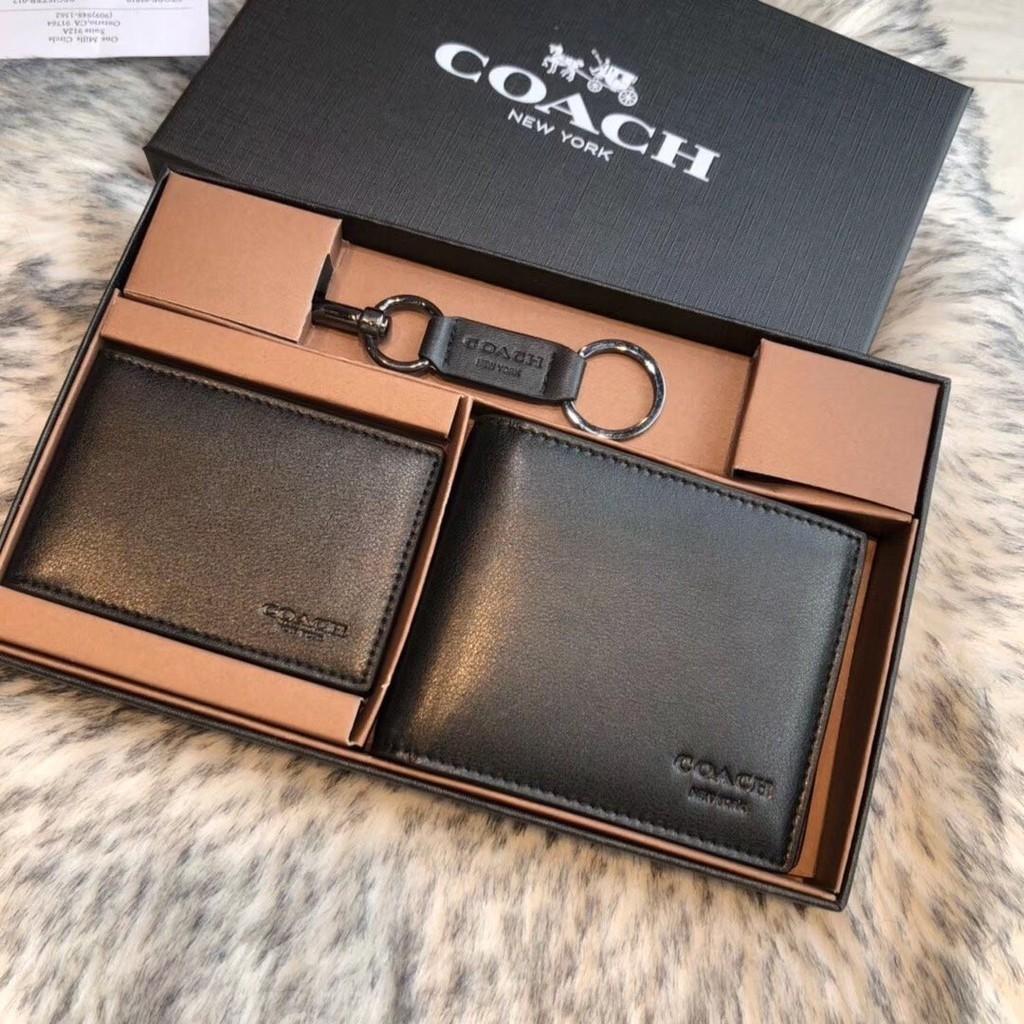 100% Original New Arrival Promotion Coach Leather Wallet Men Set Gift Box  Black Cardholder Card Holder 74991, Men's Fashion, Watches & Accessories,  Wallets & Card Holders on Carousell