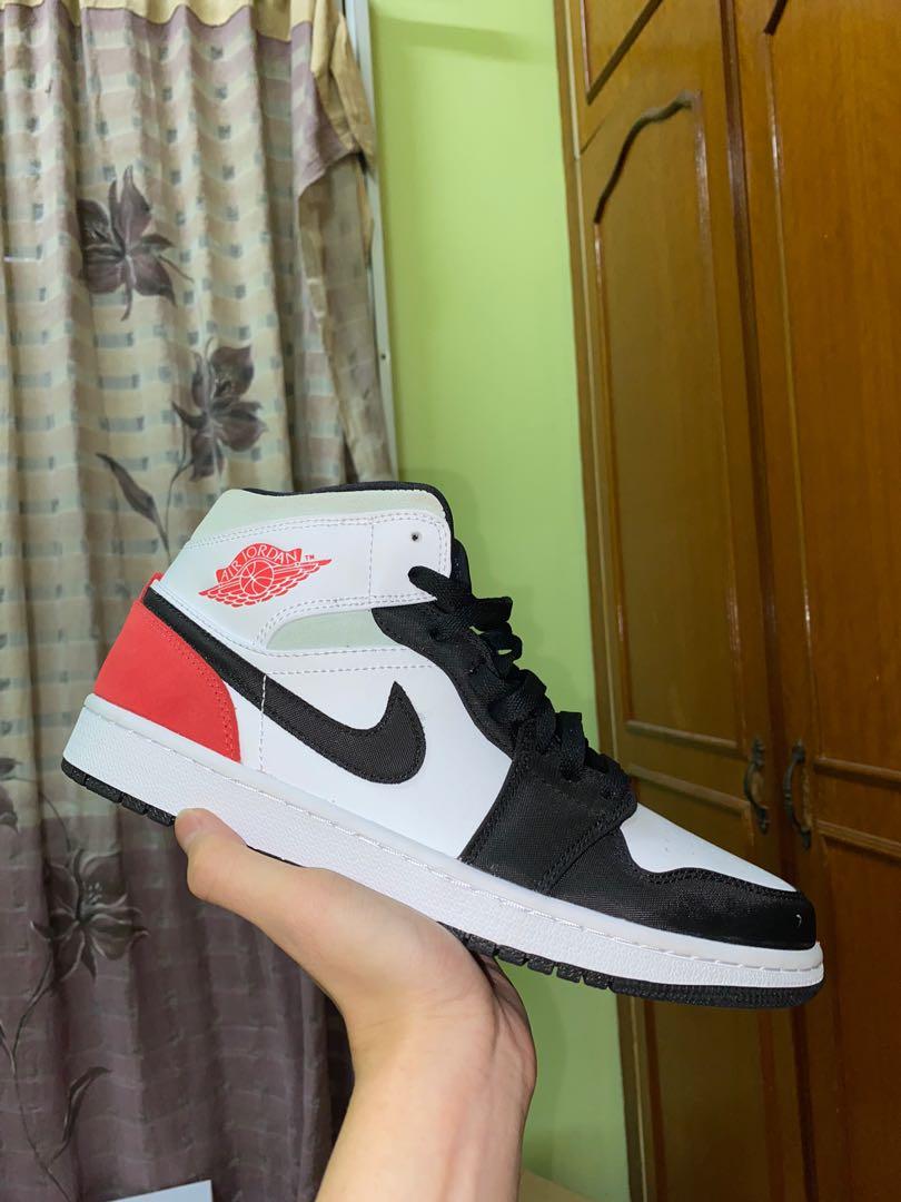 Air Jordan 1 mid track red, Men's Fashion, Footwear, Sneakers on Carousell