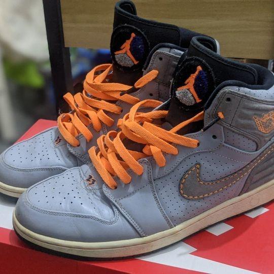 Jordan 1 retro online 93 wolf grey orange