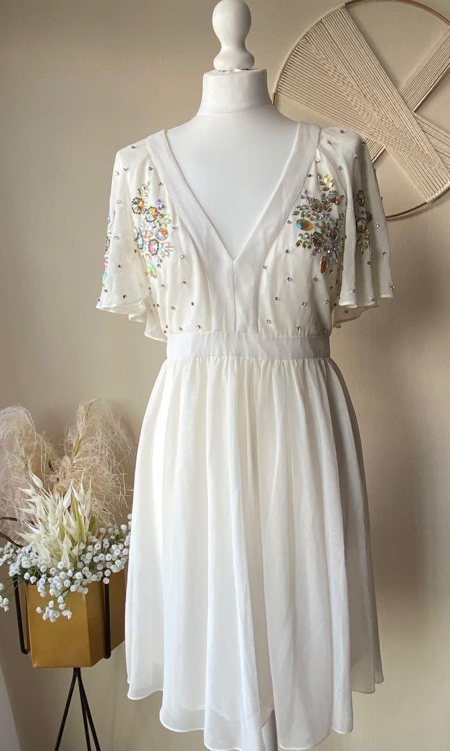Asos mini skater outlet dress with butterfly embroidery