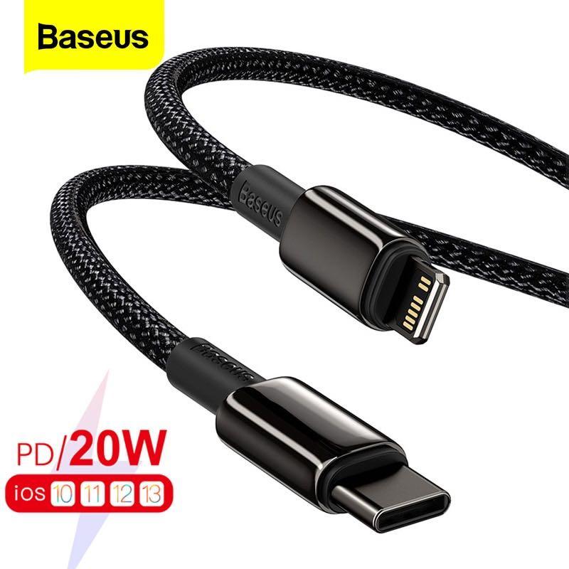Baseus Pd 20w Usb C Cable For Iphone 12 Pro Max 11 Xs X Usb Type C Fast Charging For Ipad Air Usb C Data Wire Phone Charger Cord Mobile Phones Tablets