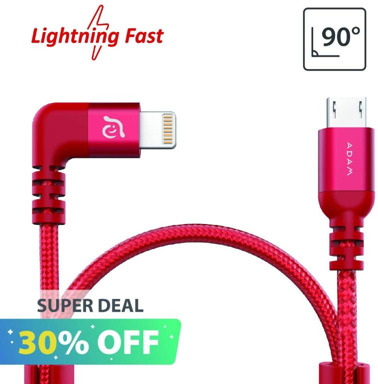 Black Adam Elements Cable Compatible With Iphone With Micro Usb Type A Connector Otg Cord Dual 90 Degree Design For Dji Spark Mavic Pro Drone Mfi Certified Fleet Lmb L30bs 30cm 0 98ft Electronics Others On