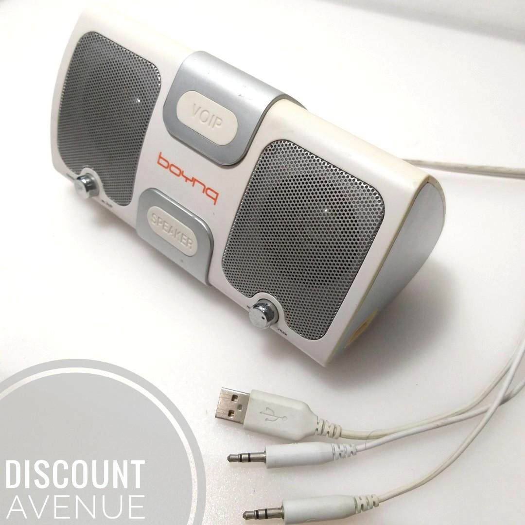 boynq Stereo Amplified Speaker for PC Laptop Computer With VoIP connector