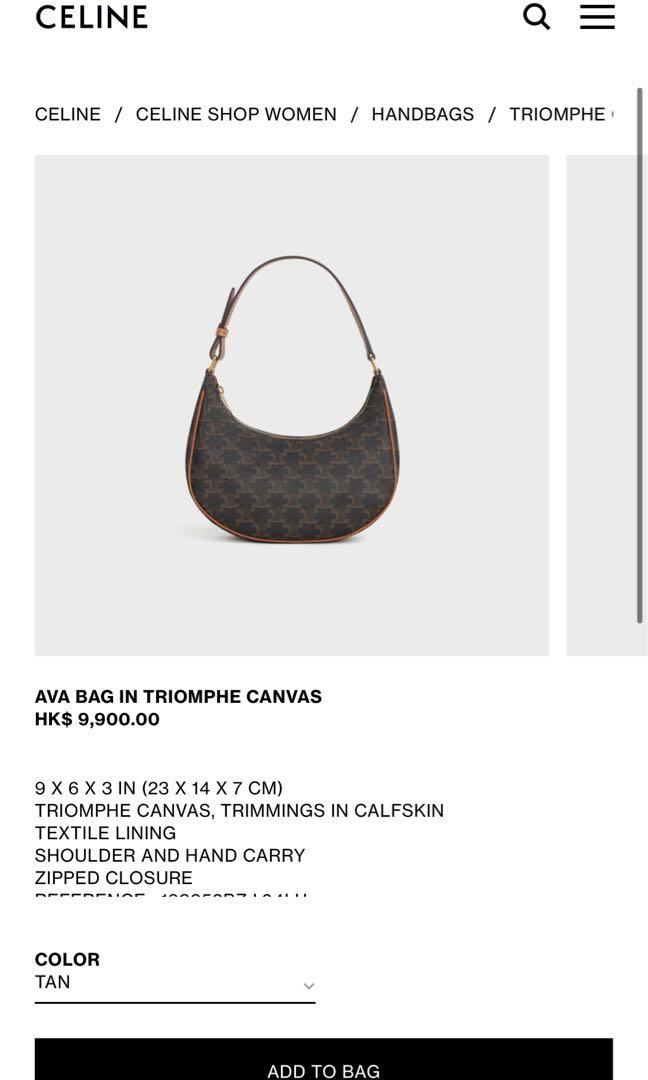 celine ava bag in triomphe canvas price