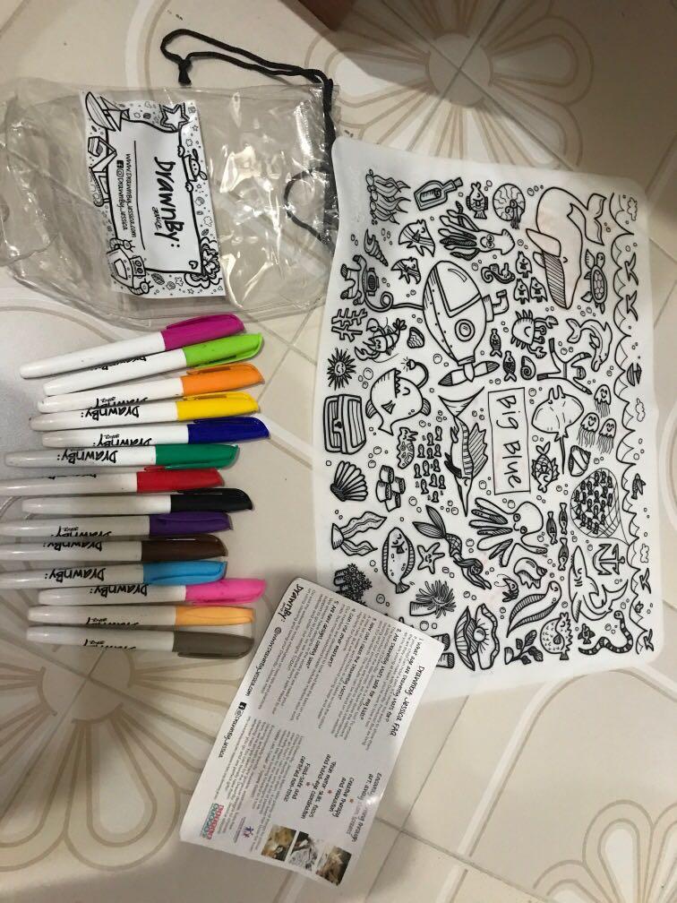 Drawn by Jessica reusable drawing table mat, Babies & Kids, Baby