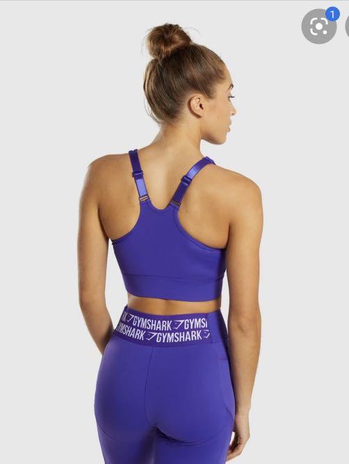 Gymshark Women's Flex Strappy Sports Bra Light Purple Marl Medium NWT