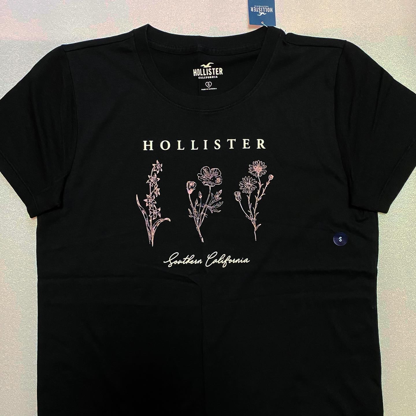 Print logo graphic tee hollister cheap