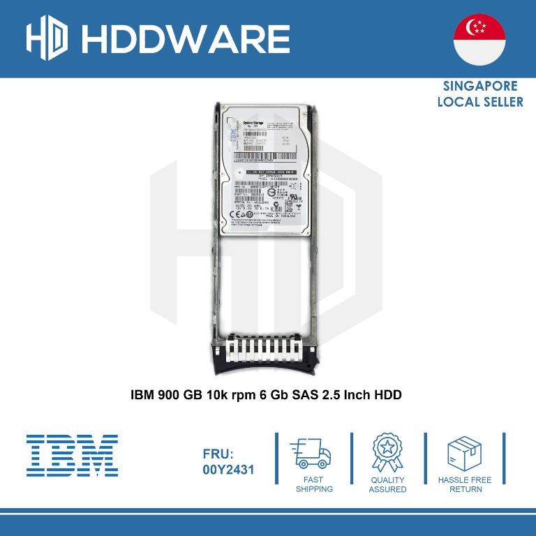 IBM 900 GB 10,000 rpm 6 Gb SAS 2.5 Inch HDD // 00MJ147 // 00Y2505 // 00Y2431 // 00Y5721 // ACLL63140667062147110
