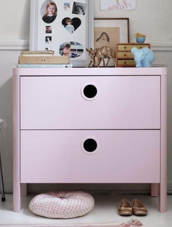 IKEA CHILDREN CHEST OF 2 DRAWER (PINK), Furniture & Home Living