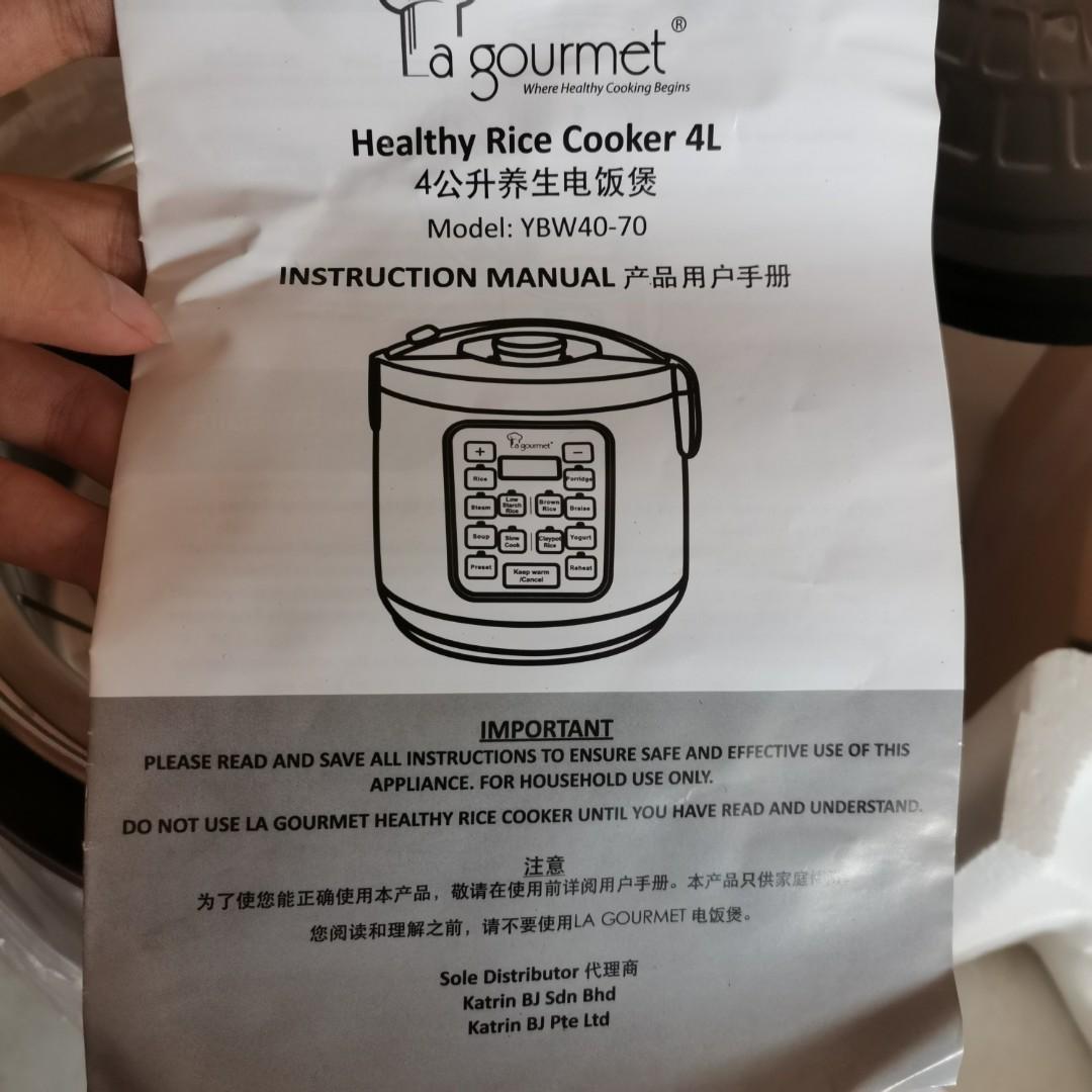 La Gourmet Healthy Rice Cooker Kitchen Appliances On Carousell