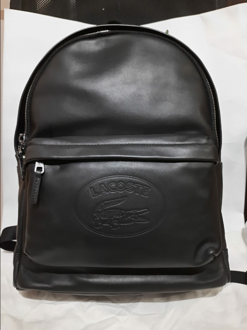 Lacoste leather backpack hotsell