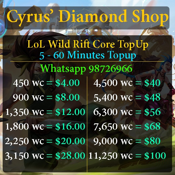 League Of Legend LoL Wild Rift Cores, Video Gaming, Gaming Accessories ...