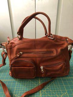 Leather brown bag (2-way hand/sling bag)