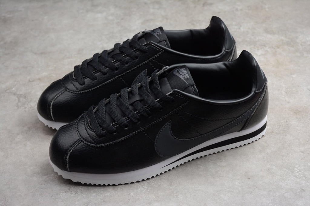 nike cortez classic leather black