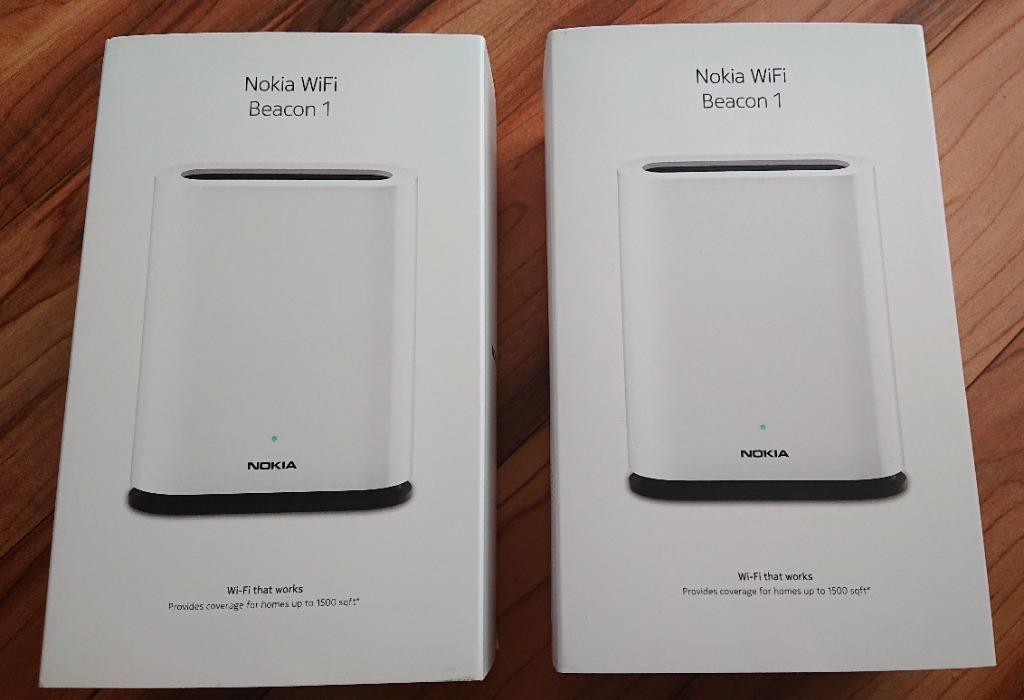pair of nokia wifi beacon 1 home wifi router mesh system ac1200 electronics computer parts accessories on carousell