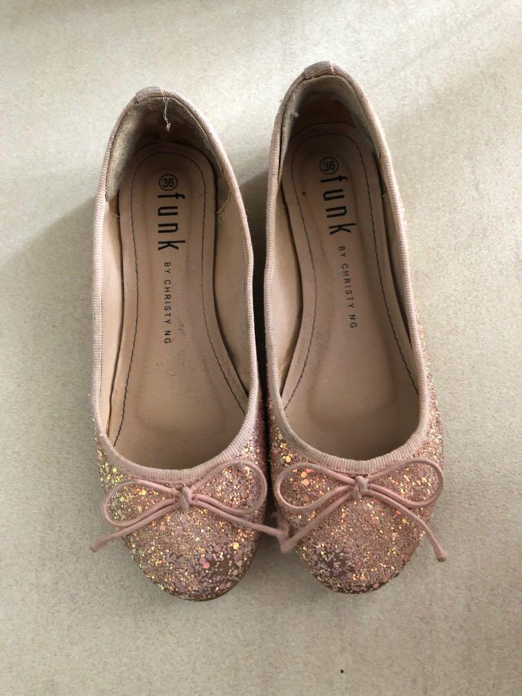 pink sparkly flats (funk by Christy Ng 