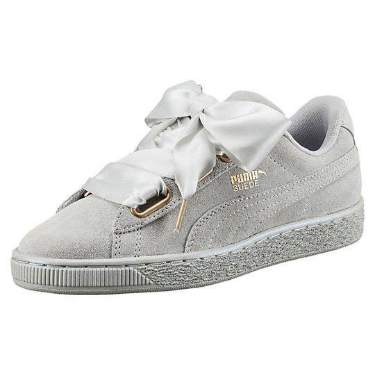 Puma Suede Heart Trainers in Grey Women s Fashion Footwear