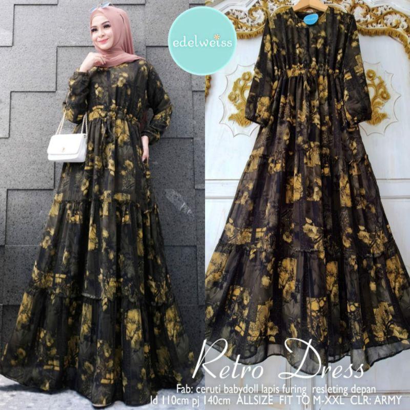 retro dress muslimah
