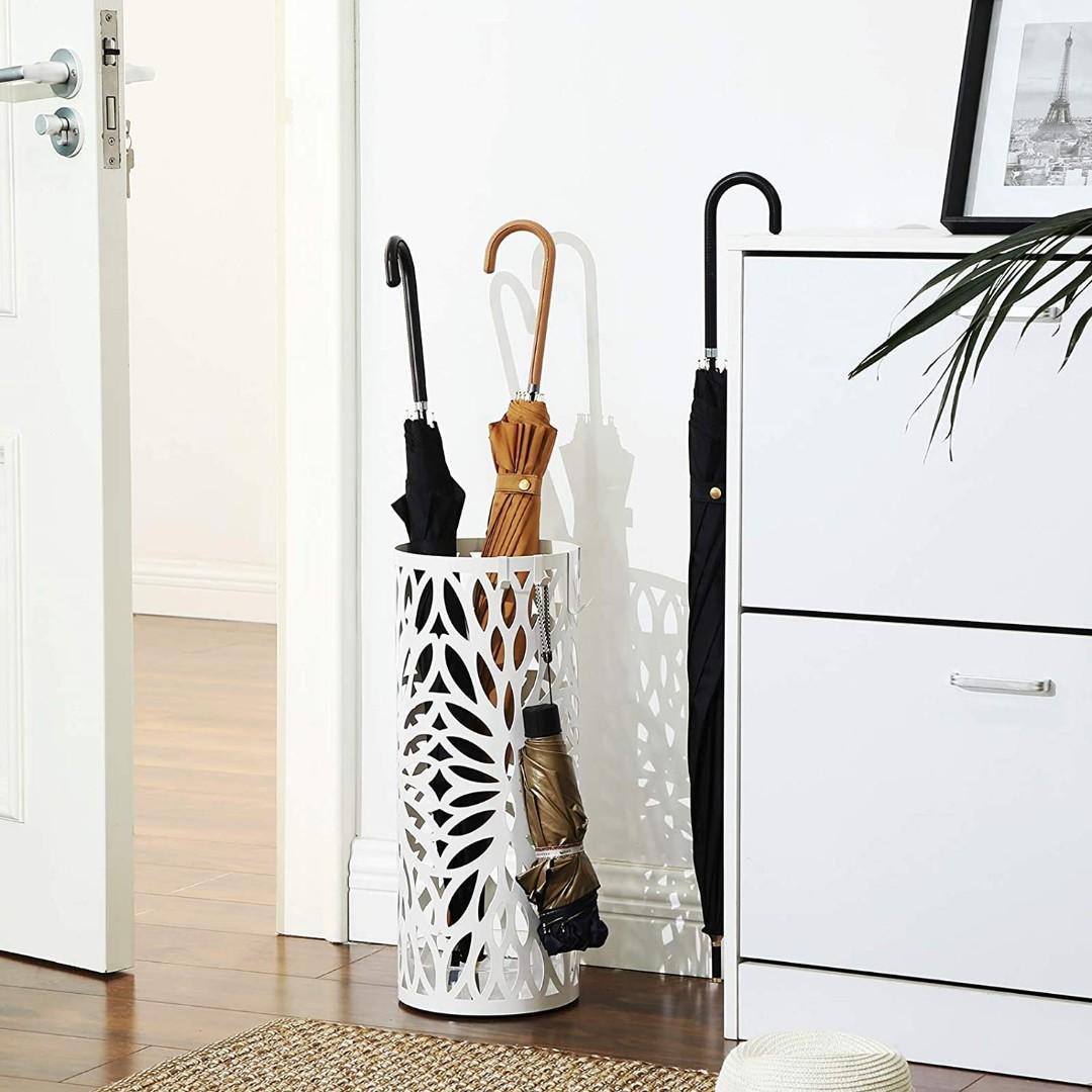 SONGMICS Metal Umbrella Stand Modern Round Umbrella Holder Rack