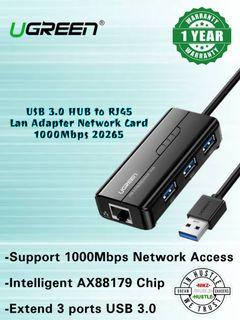 USB 3.0 HUB to RJ45
Lan Adapter Network Card
1000Mbps 20265