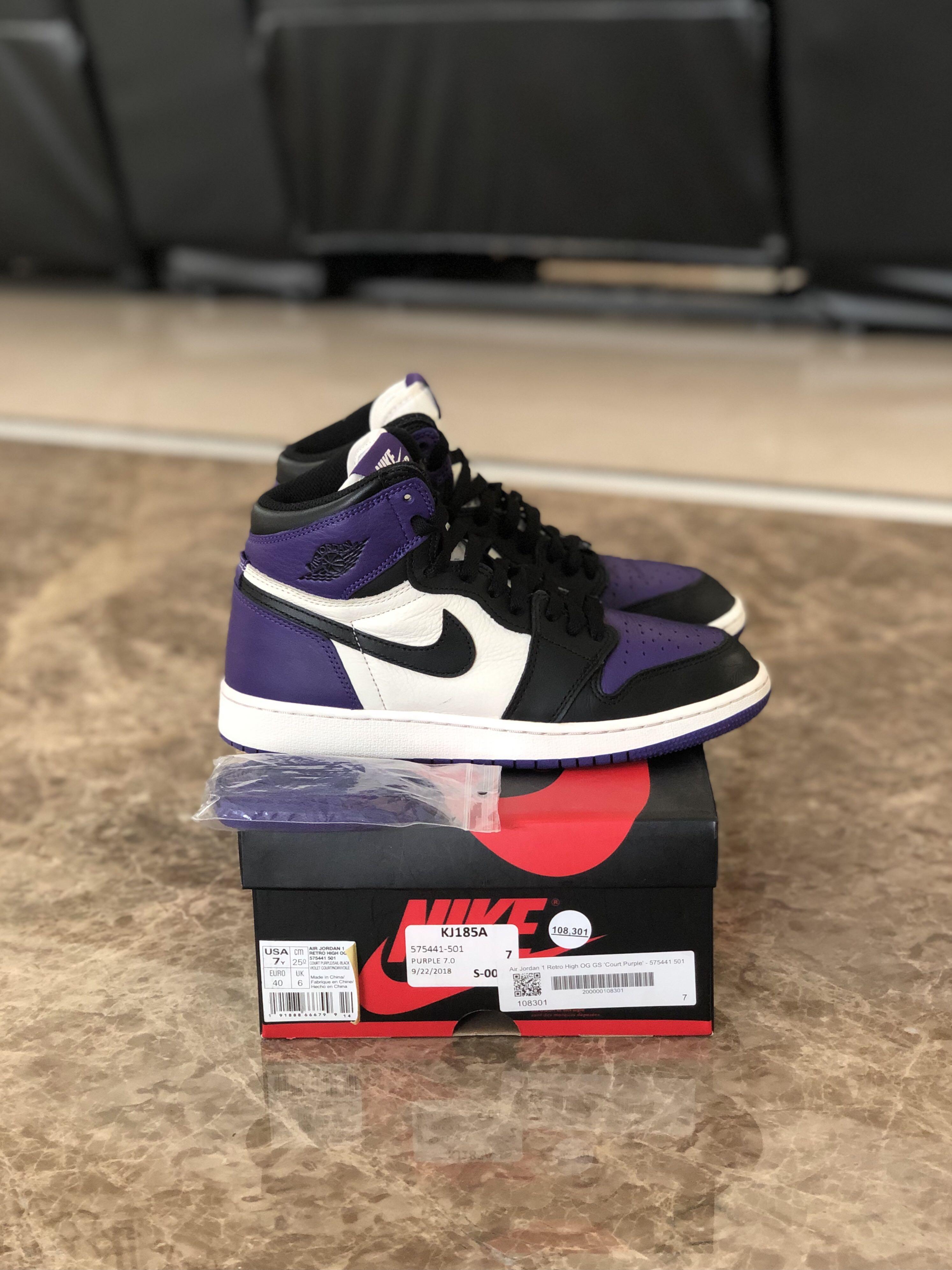 jordan 1 court purple used
