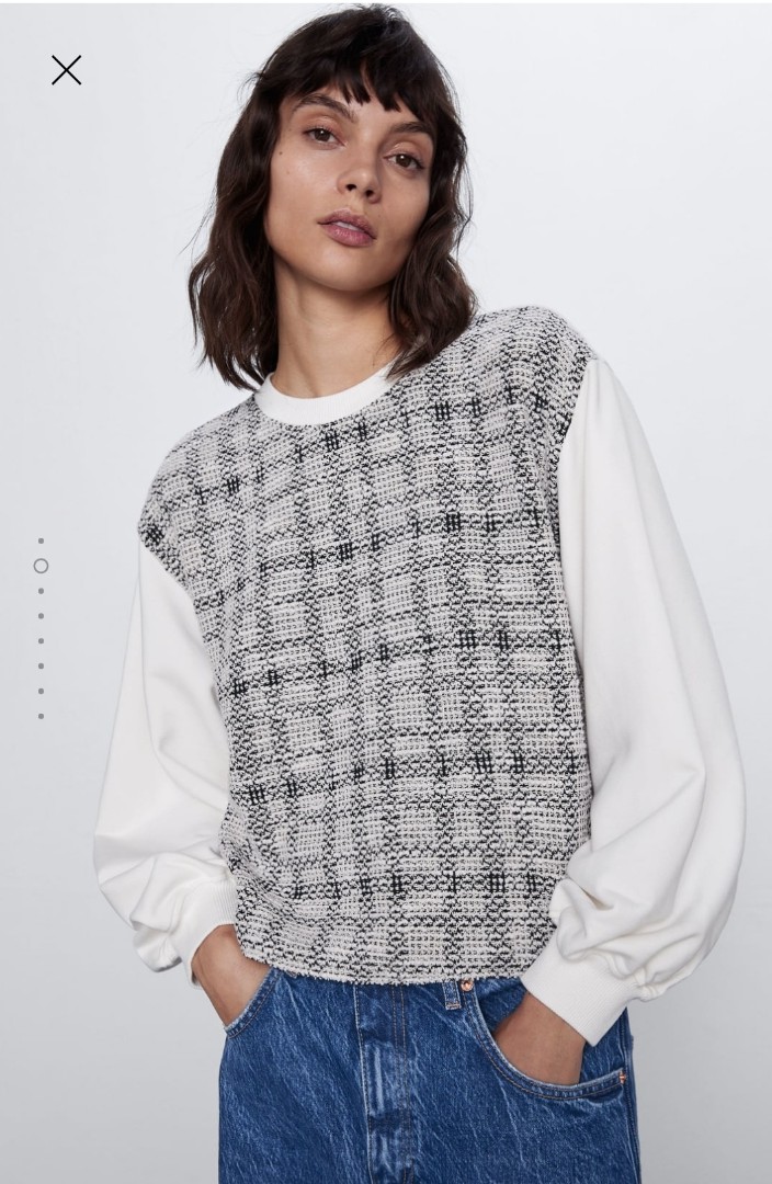 zara contrast sweatshirt