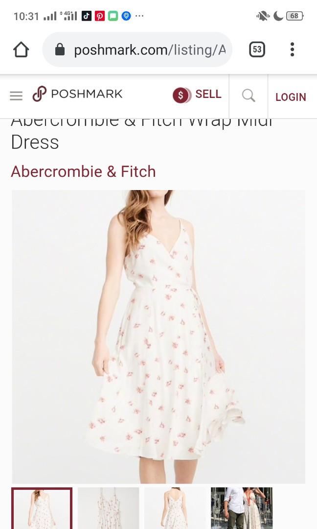 Fitch White Floral Midi Wrap Dress ...