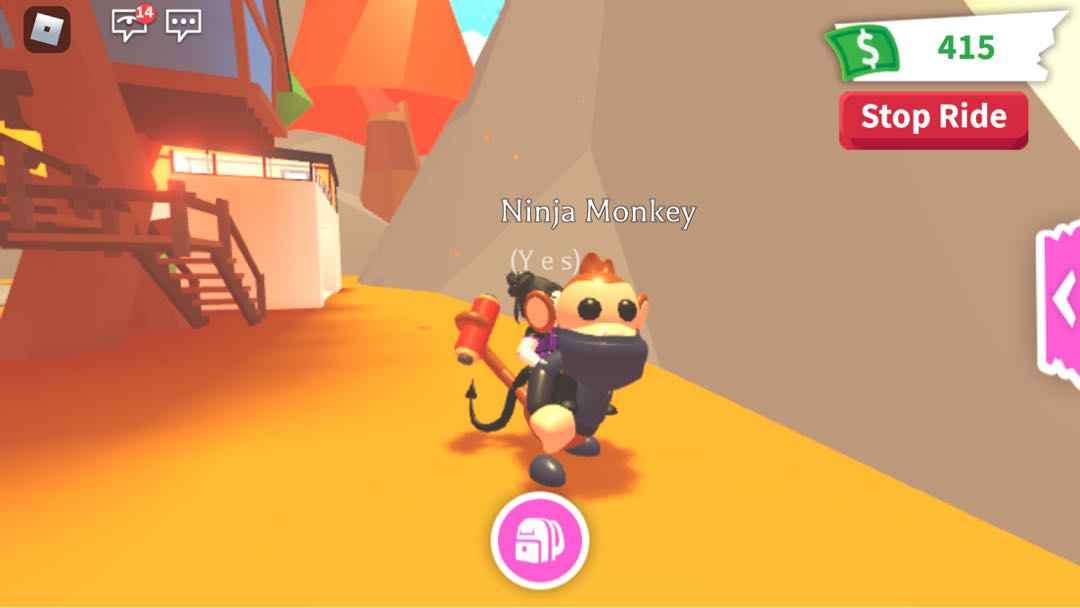 Adopt Me Pet Fly Ride Ninja Monkey Video Gaming Gaming Accessories Game Gift Cards Accounts On Carousell