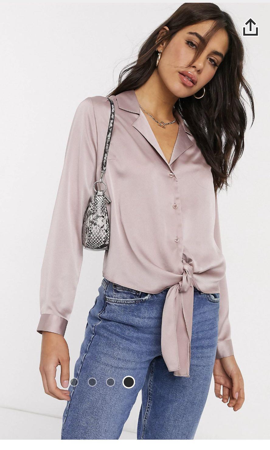 mauve satin top