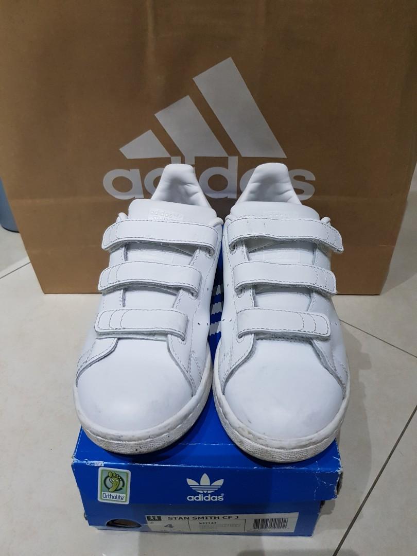 Authentic Adidas Originals Stan Smith white velcro shoes sneakers