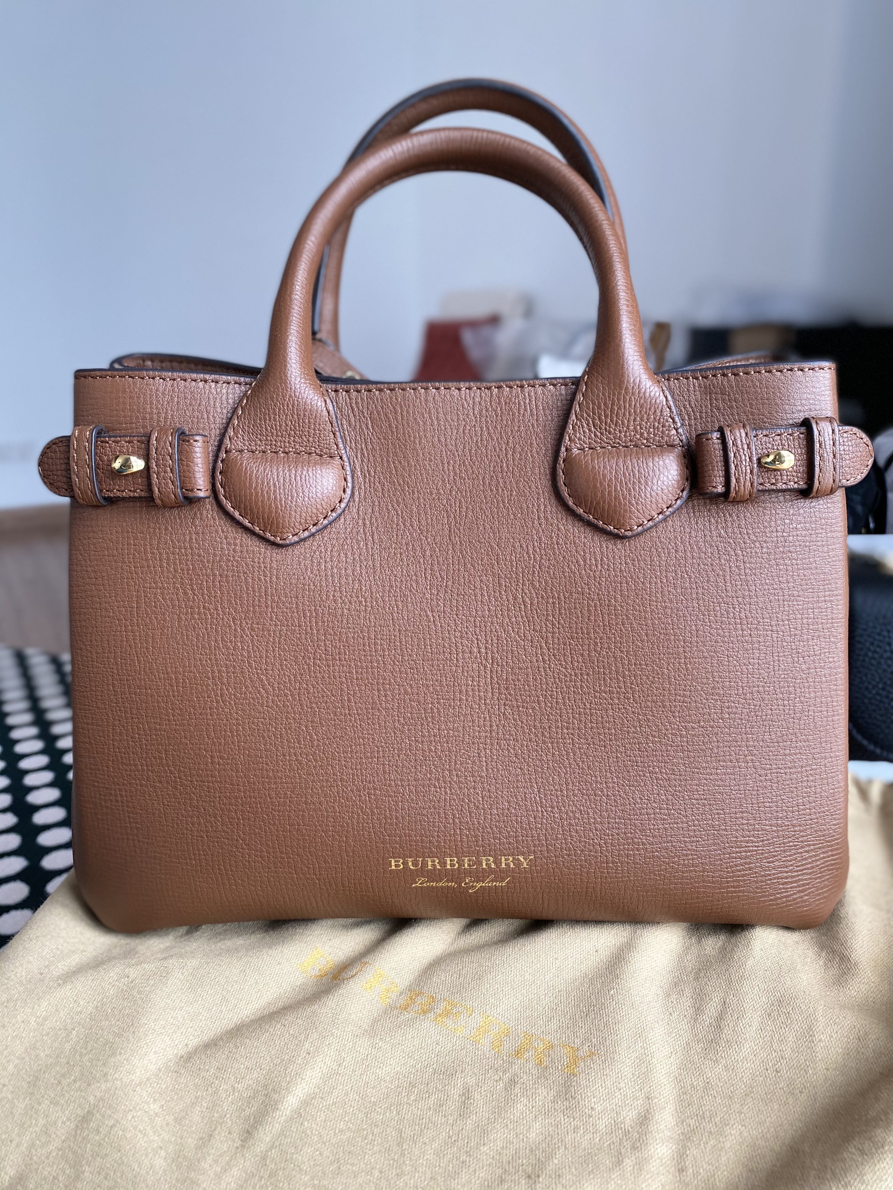 AUTHENTIC Burberry Small Banner Bag in Brown Women s