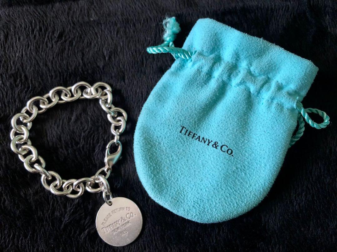AUTHENTIC TIFFANY CO 925 STERLING SILVER BRACELET WITH ROUND