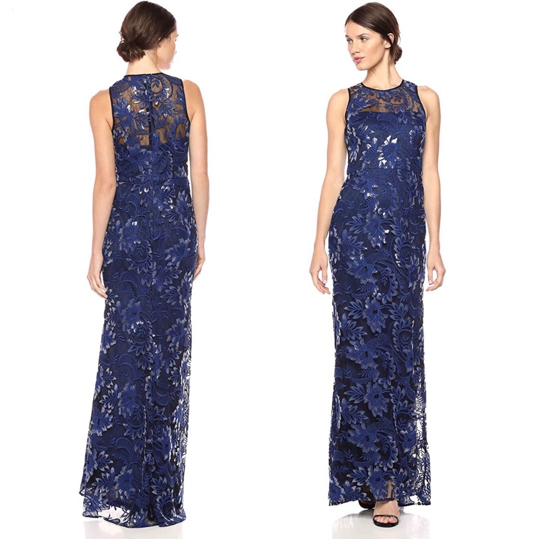 Sequin embroidered trumpet gown on sale carmen marc valvo infusion