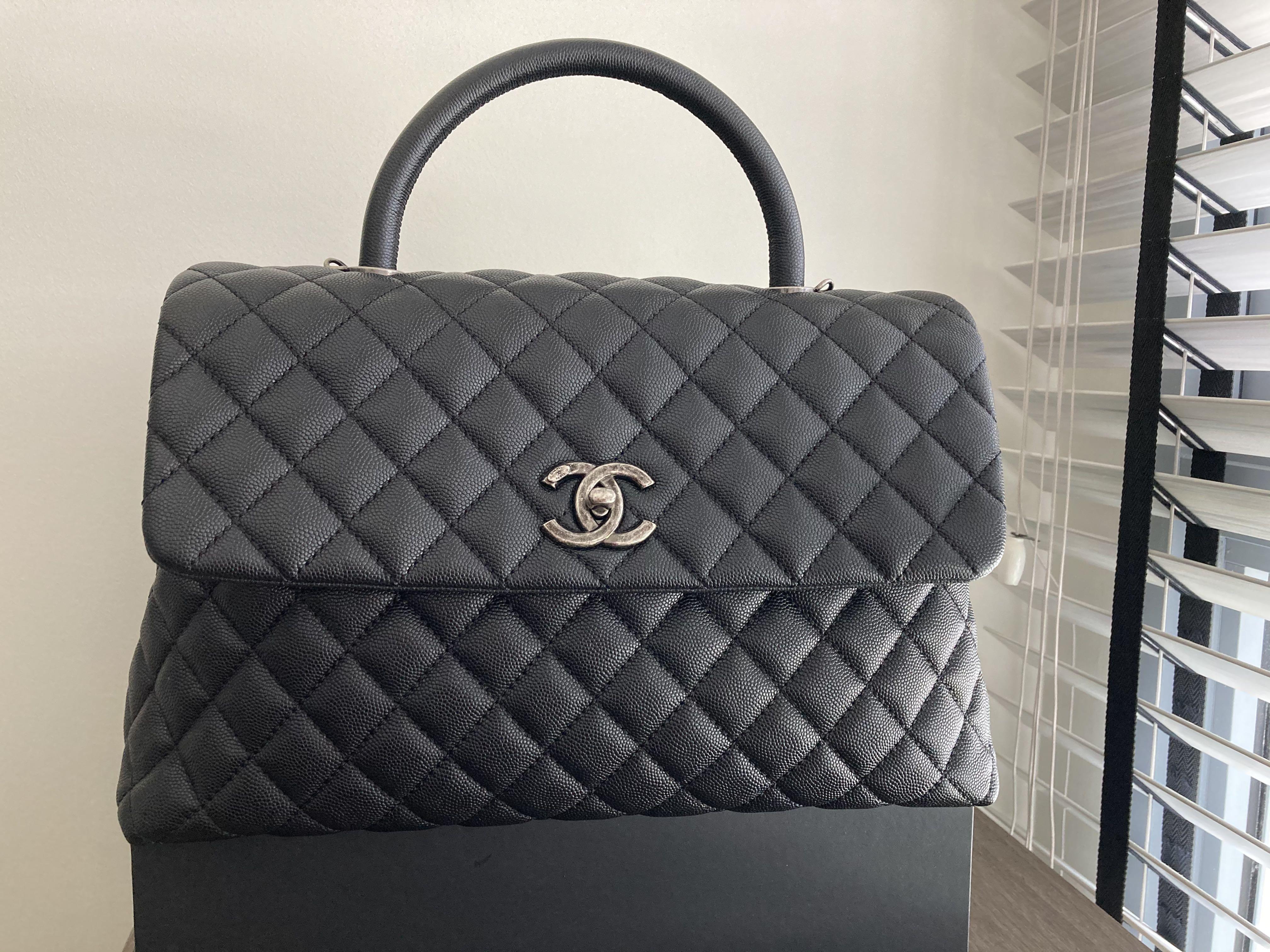 Chanel Large Coco Handle with Ruthenium Hardness, Luxury, Bags & Wallets on  Carousell