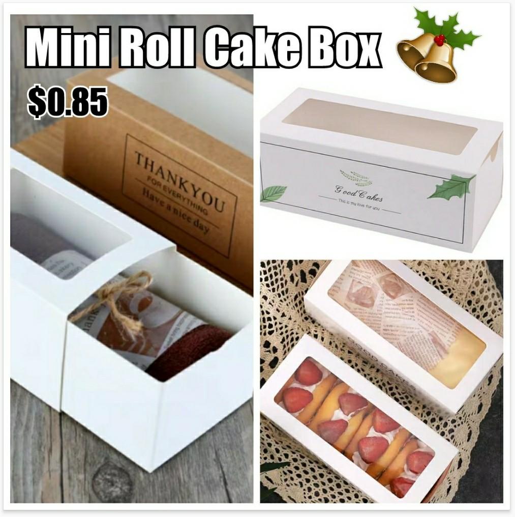 Christmas Small Long Cake Box Small Log Cake Roll Cake Swiss Roll Cupcake Box Christmas X