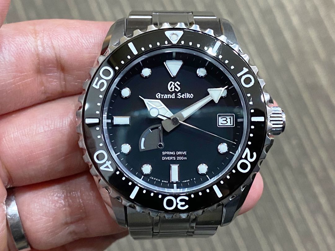 Complete July 2020 Grand Seiko GS Spring Drive Diver Black SBGA229, Luxury,  Watches on Carousell