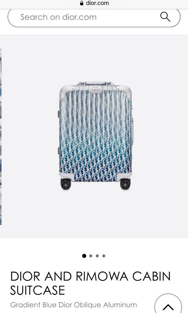 CHRISTIAN DIOR X RIMOWA Aluminum Gradient Cabin Luggage Blue Multi 1246500