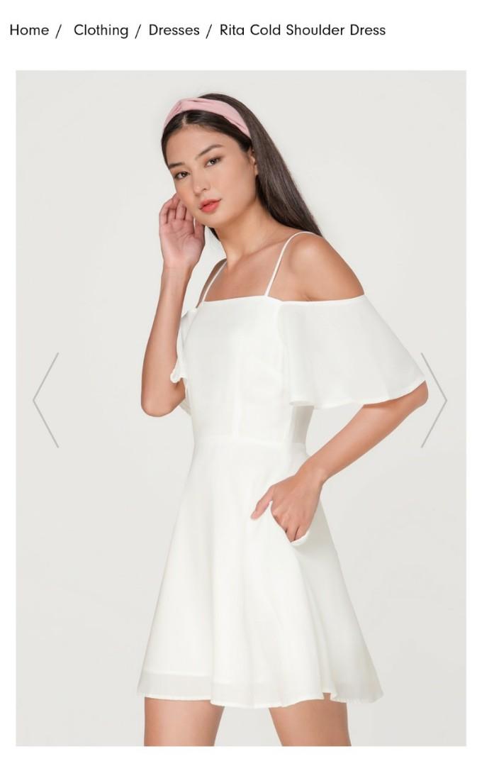 White open shoulder dress best sale