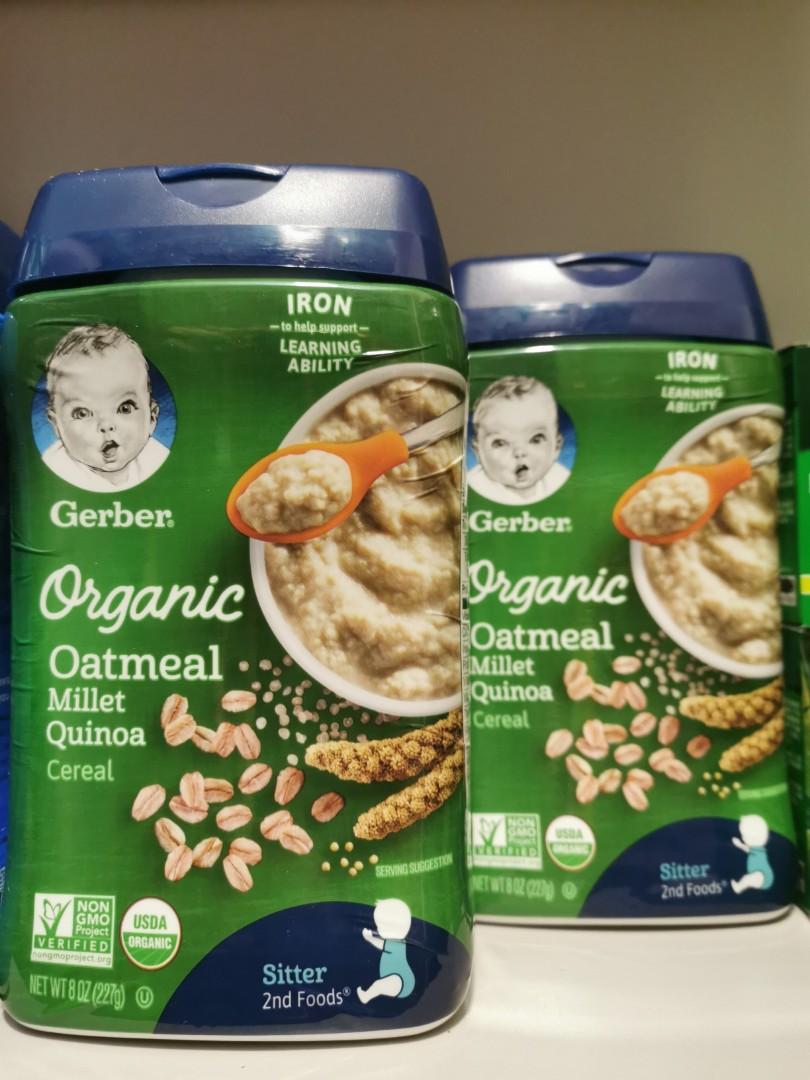 Gerber Organic Oatmeal Cereal, Millet Quinoa, Babies & Kids, Nursing
