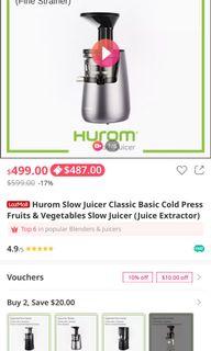 Hurom slow juicer BEST DEAL