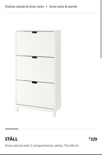 Ikea Shoe Cabinet With 3 Compartment Furniture Shelves Drawers On Carousell