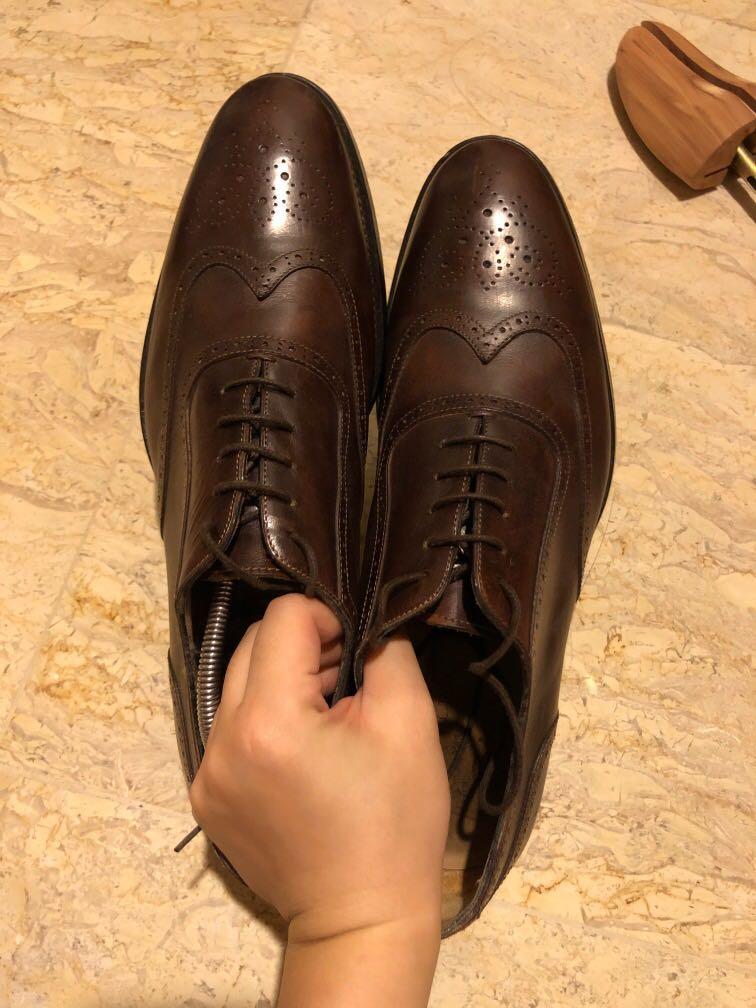 J. Wilton Oxford Brown Leather Shoes Men s Fashion Footwear