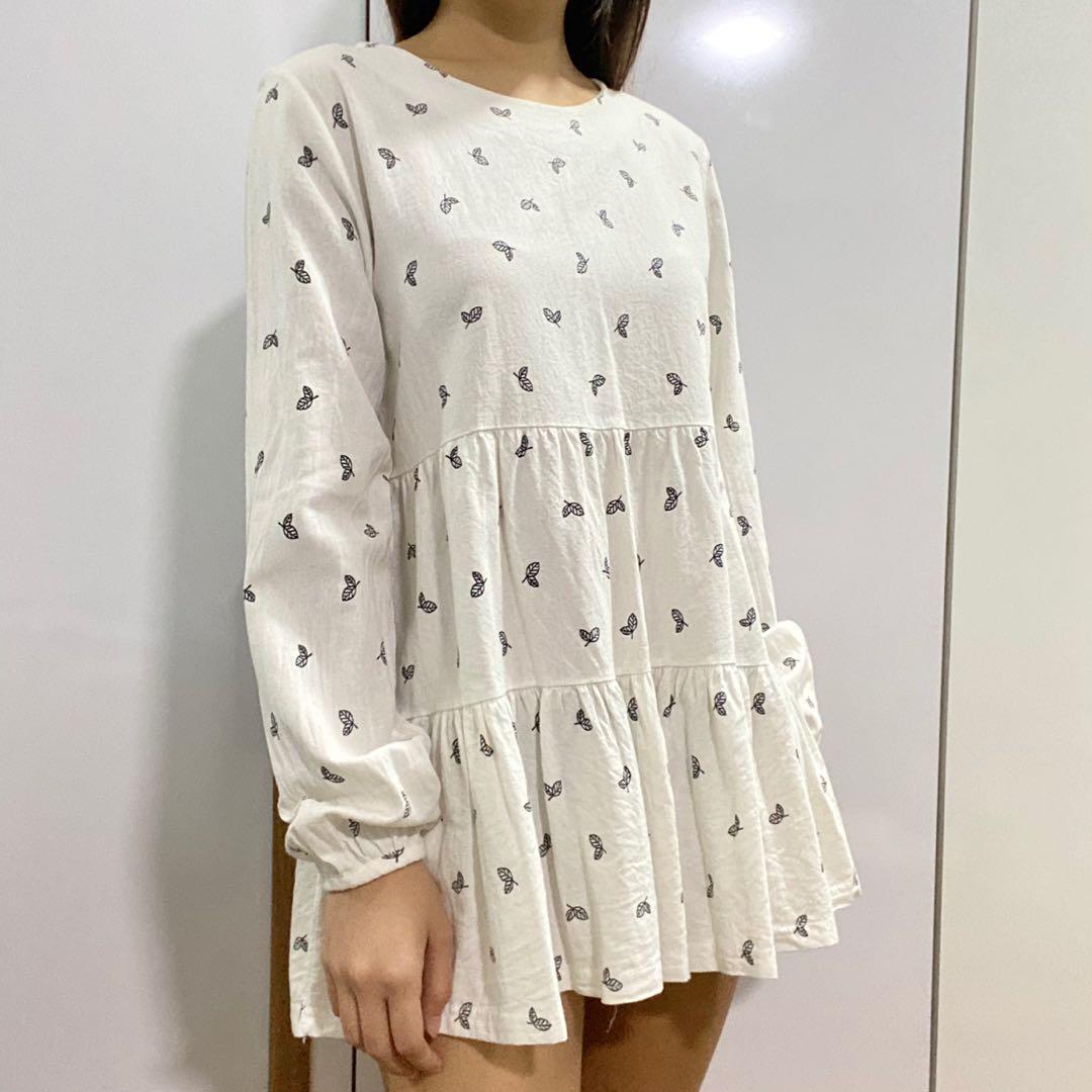 long sleeve babydoll dress womens