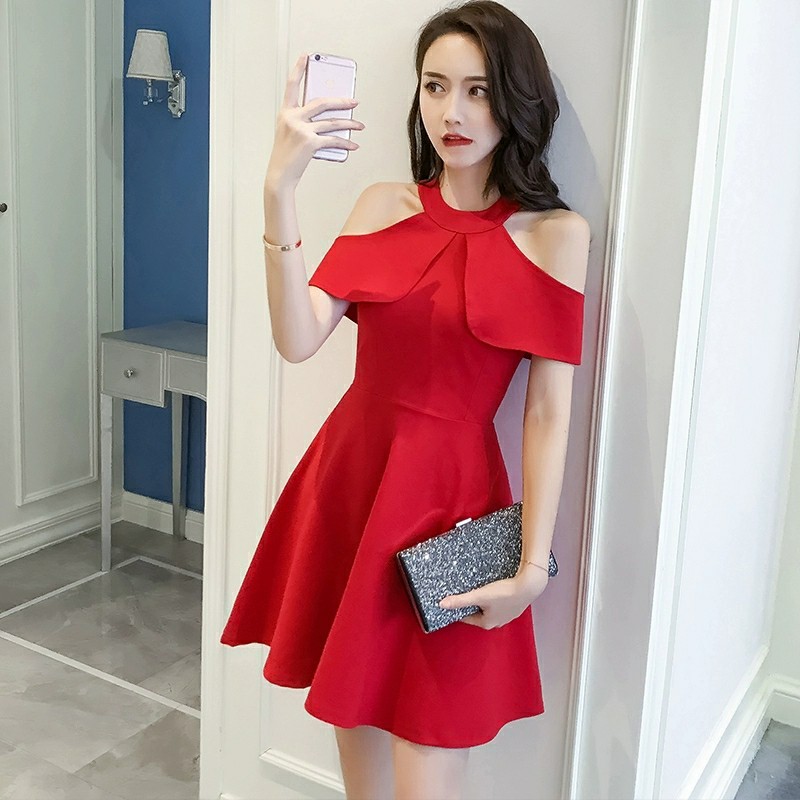 Korean off online shoulder dress