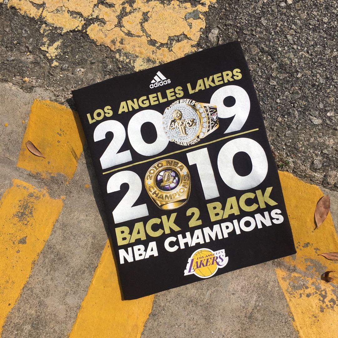 Lakers 09 10 Back2back Nba Champions Shirt Men S Fashion Clothes Tops On Carousell